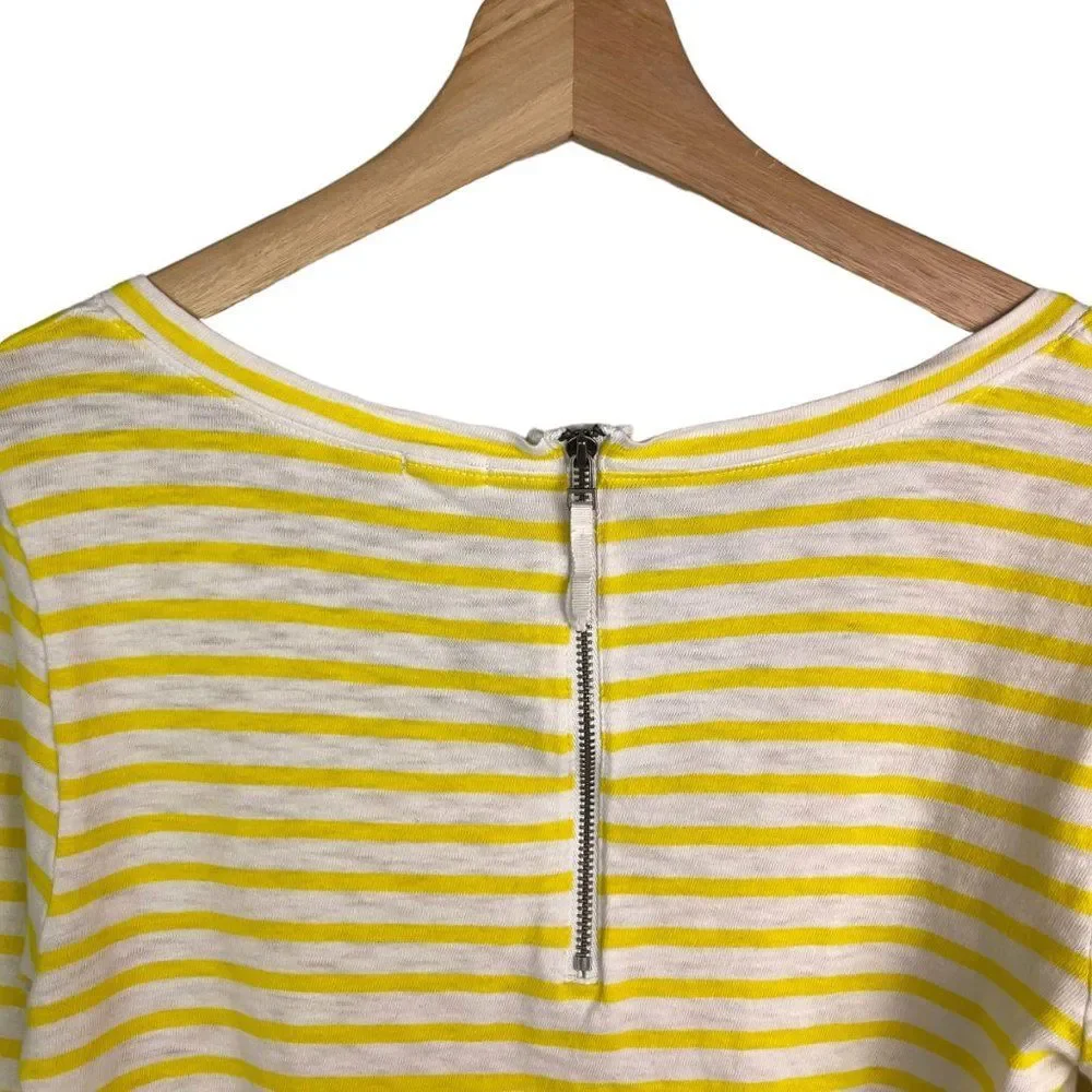 J. Crew Painter Zip Tee in Sunny Yellow Stripe
